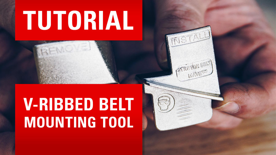 Change the V-ribbed belt with our special tool