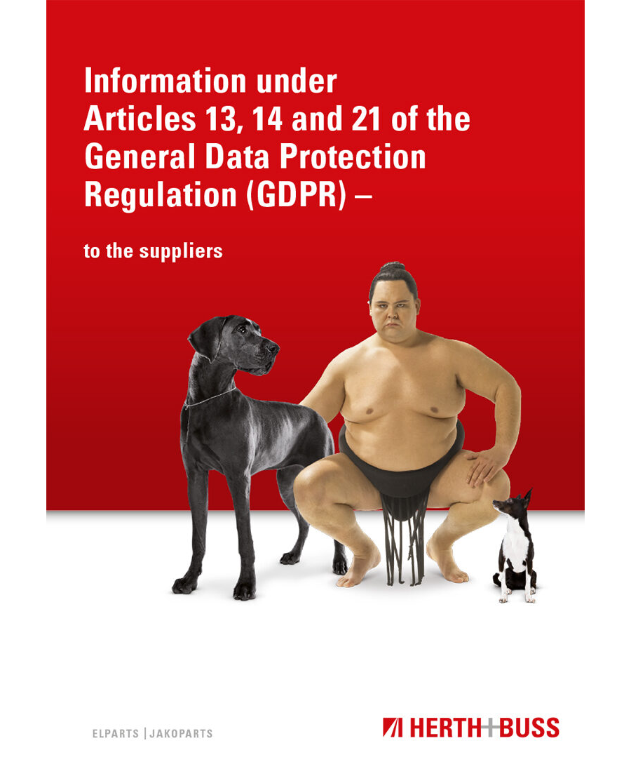 Guideline - General Data Protection Regulation (GDPR) – to the suppliers