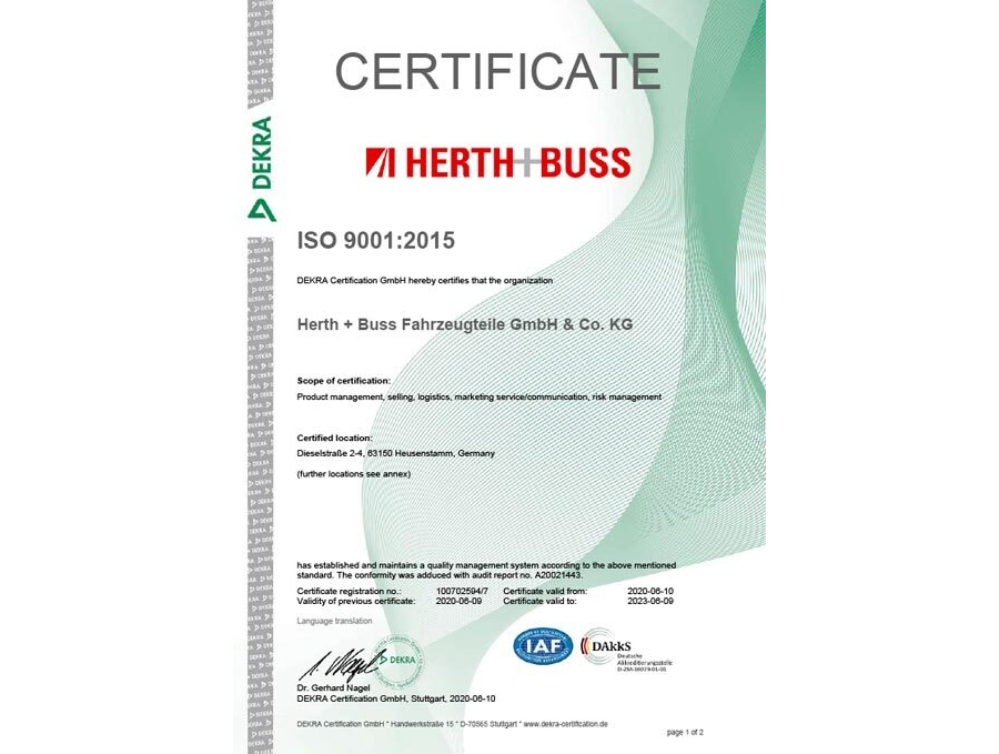 Certificate – ISO 9001 2015